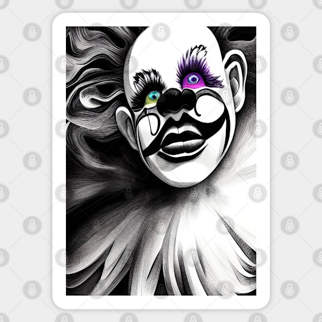 PENSIVE CLOWN Sticker by sailorsam1805